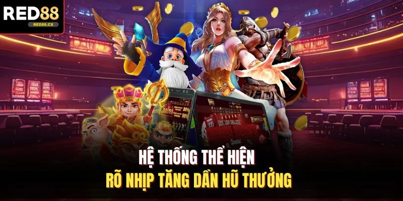Hệ thống thể hiện rõ nhịp tăng dần hũ thưởng